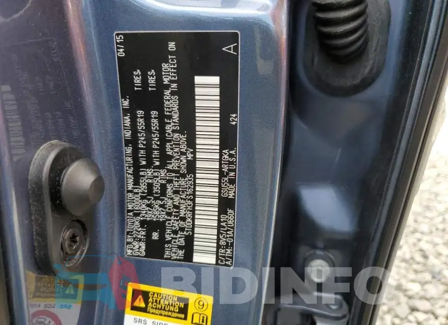 5TDDKRFH3FS162935 Photo# 13
