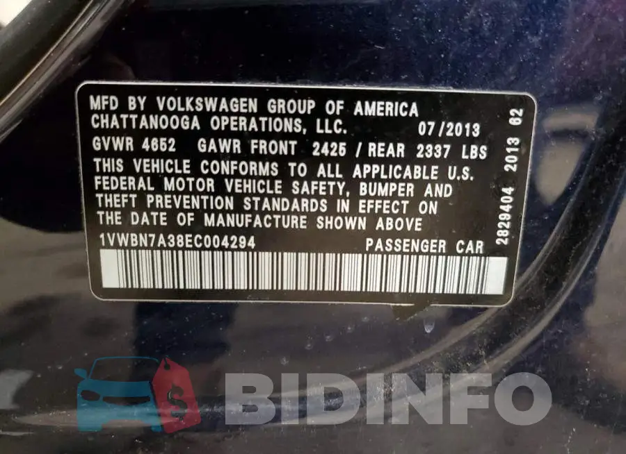 1VWBN7A38EC004294 Photo# 12