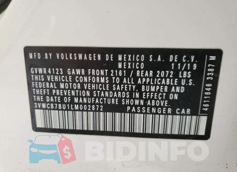 3VWCB7BU1LM002872 Photo# 13