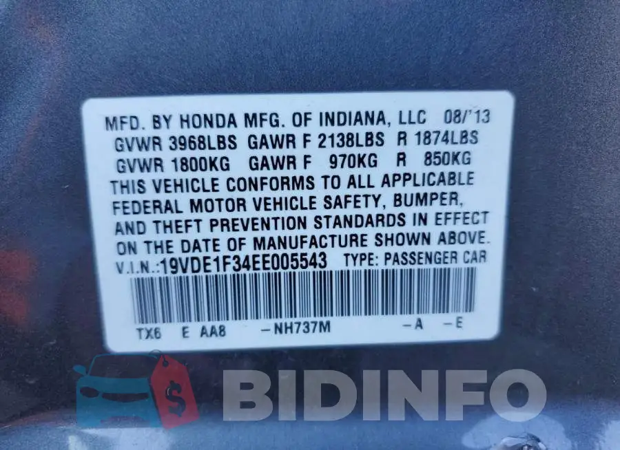 19VDE1F34EE005543 Photo# 12