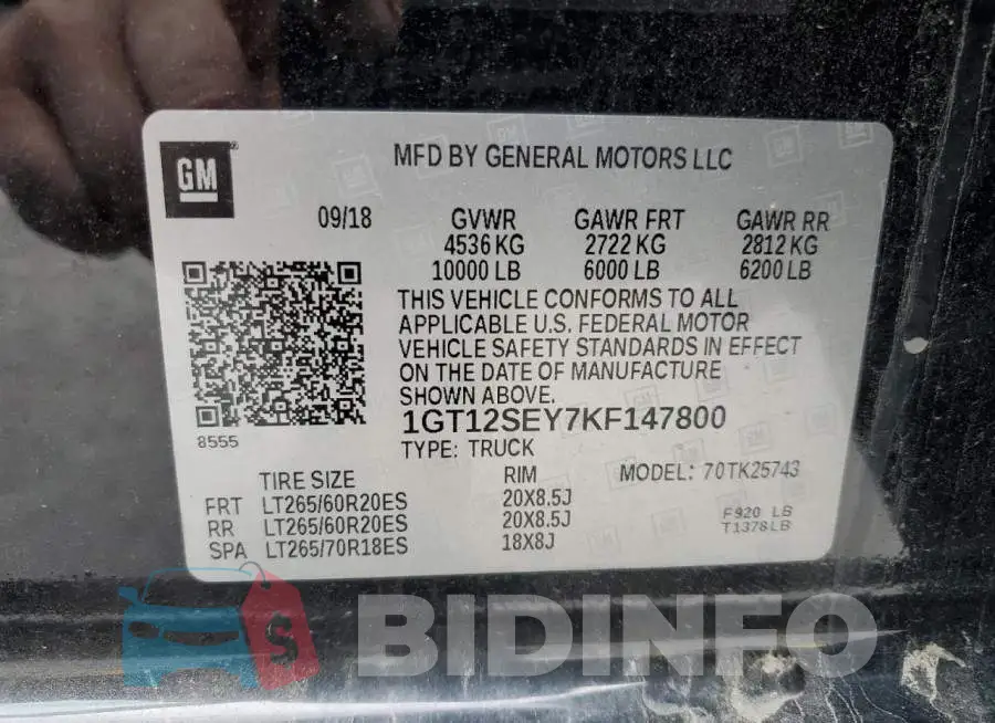 1GT12SEY7KF147800 Photo# 12