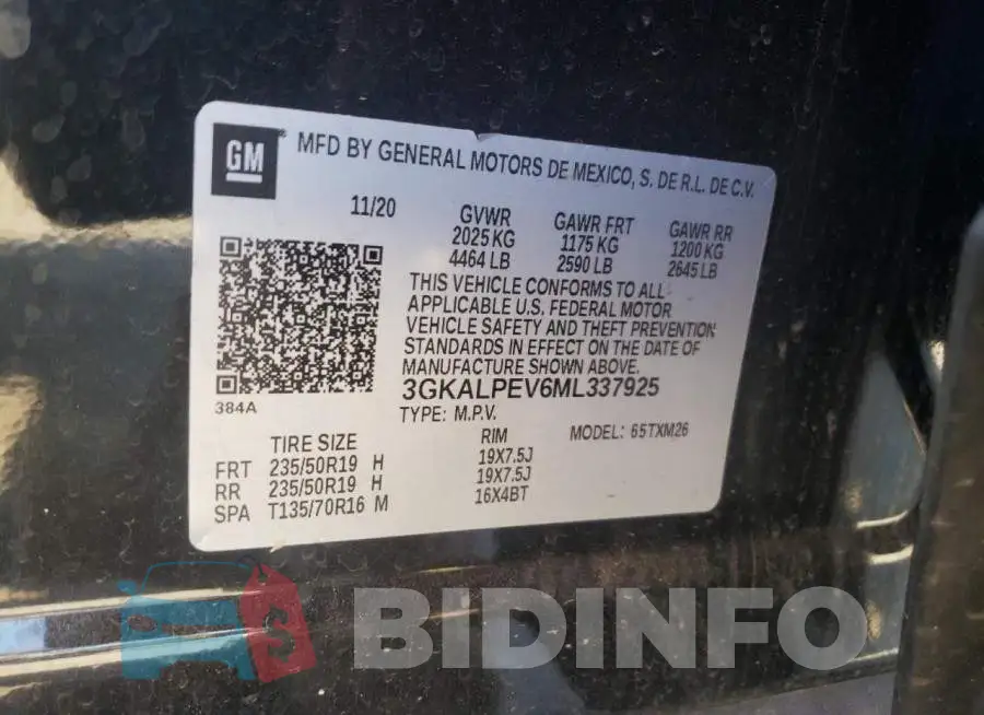 3GKALPEV6ML337925 Photo# 13