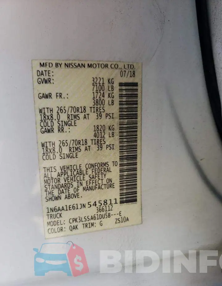 1N6AA1E61JN545811 Photo# 12