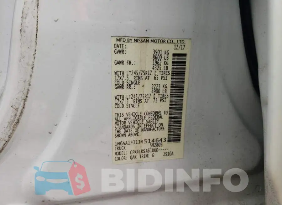1N6AA1F11JN514643 Photo# 12