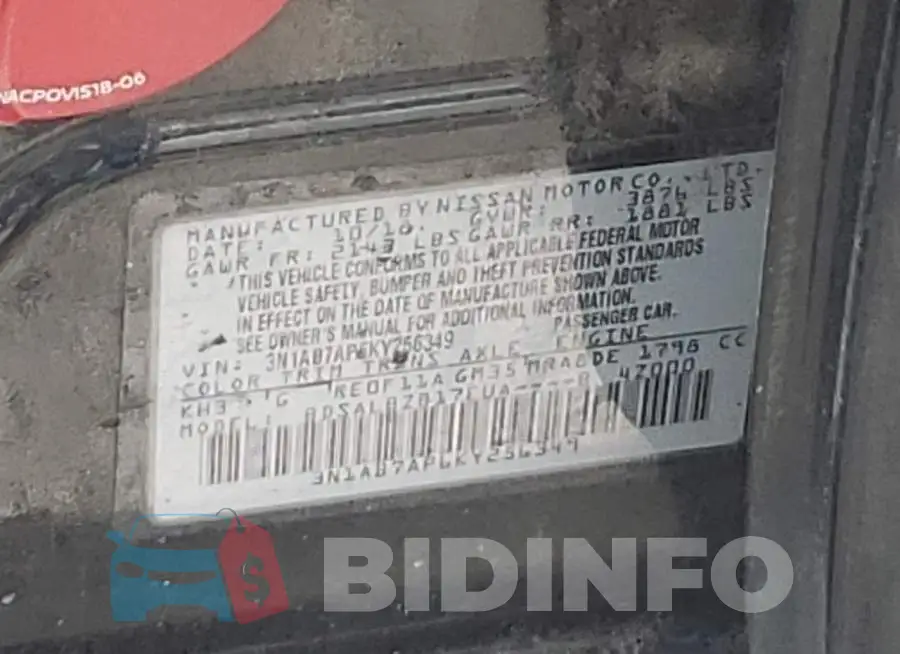 3N1AB7AP6KY256349 Photo# 12
