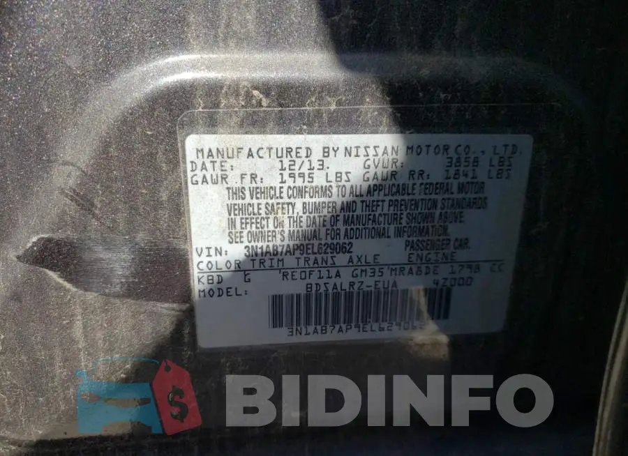 3N1AB7AP9EL629062 Photo# 12
