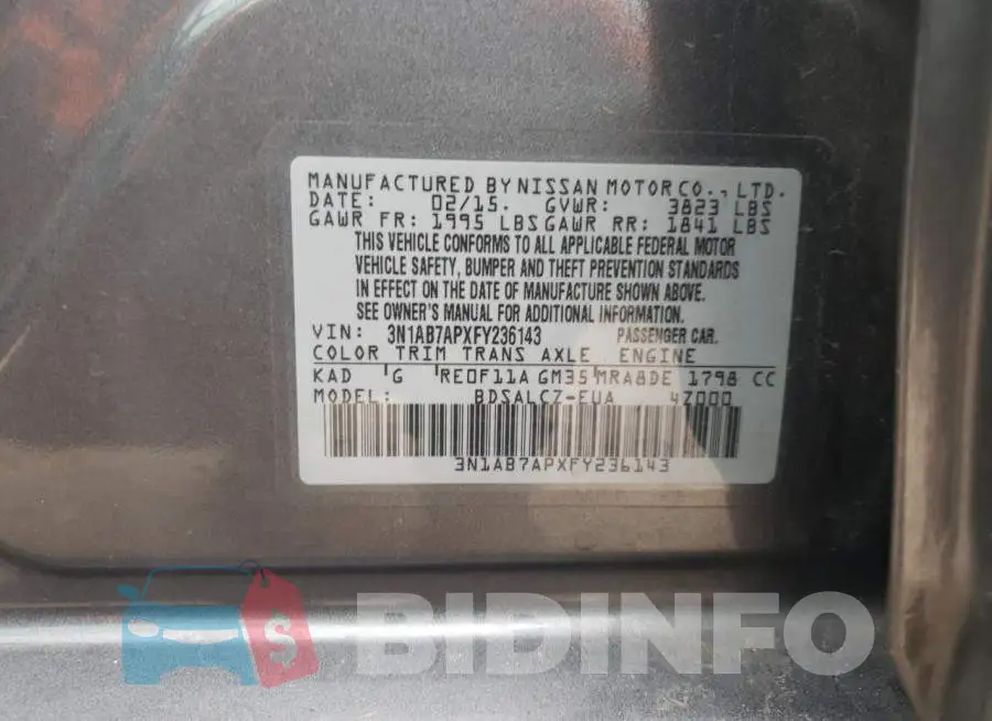 3N1AB7APXFY236143 Photo# 12