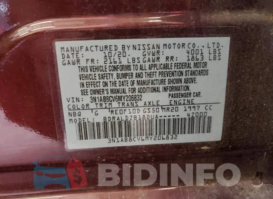 3N1AB8CV6MY206832 Photo# 12