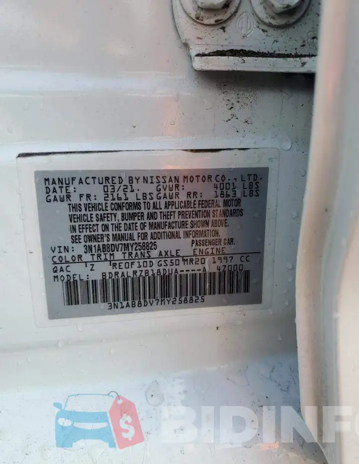 3N1AB8DV7MY258825 Photo# 12