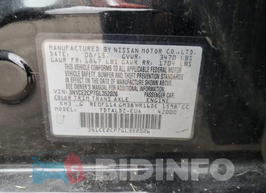 3N1CE2CP7GL352026 Photo# 12