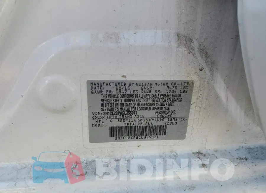 3N1CE2CP8GL355971 Photo# 12