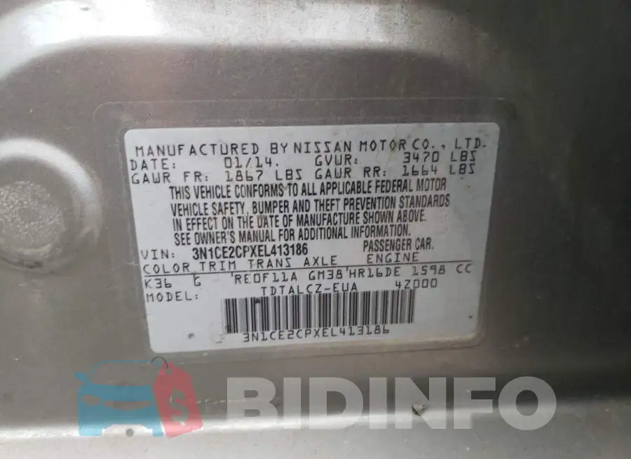 3N1CE2CPXEL413186 Photo# 12