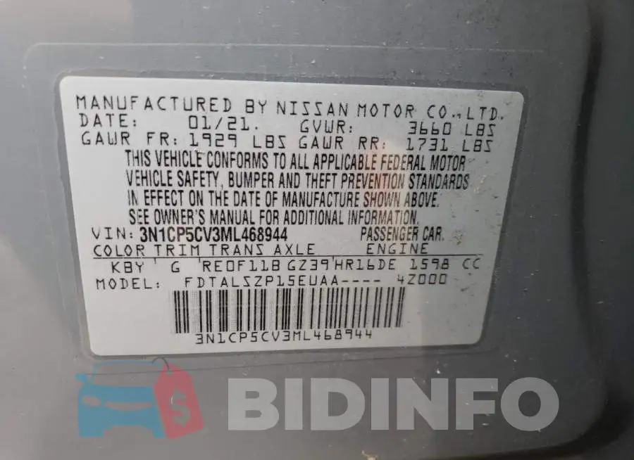 3N1CP5CV3ML468944 Photo# 13
