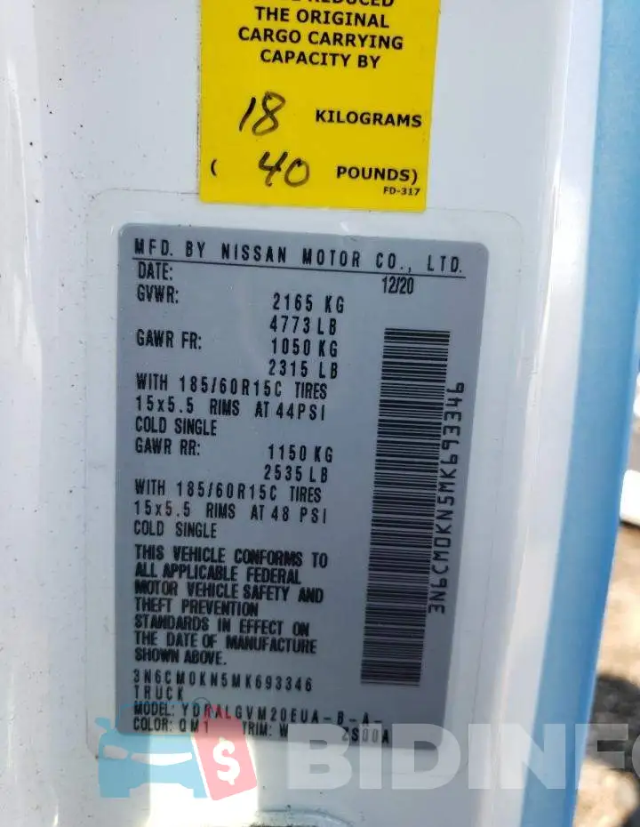 3N6CM0KN5MK693346 Photo# 13