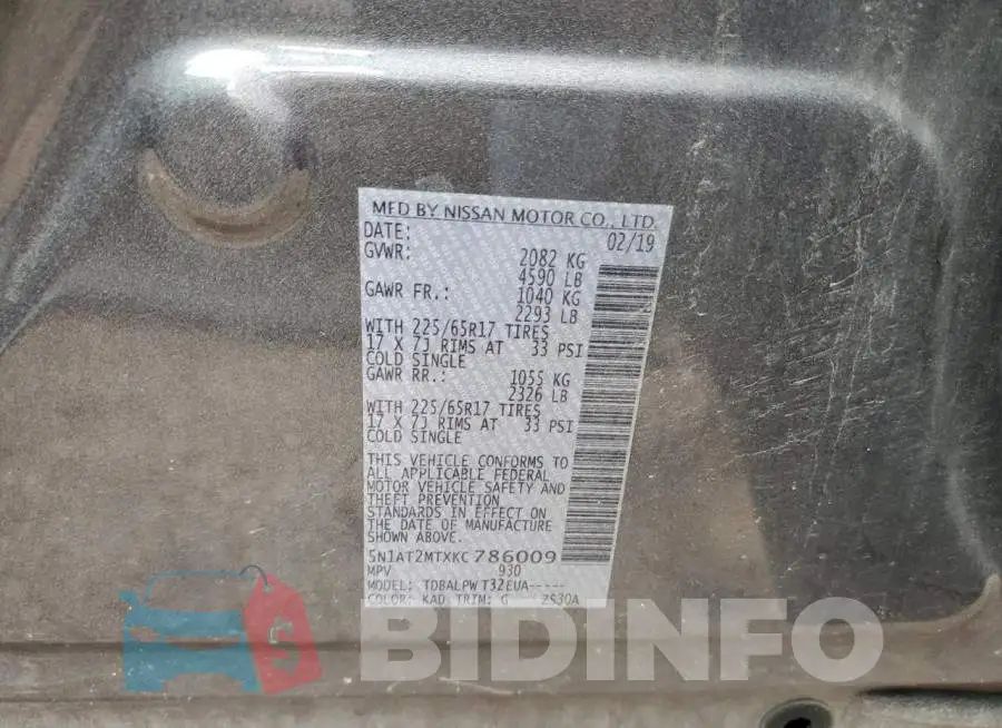5N1AT2MTXKC786009 Photo# 13