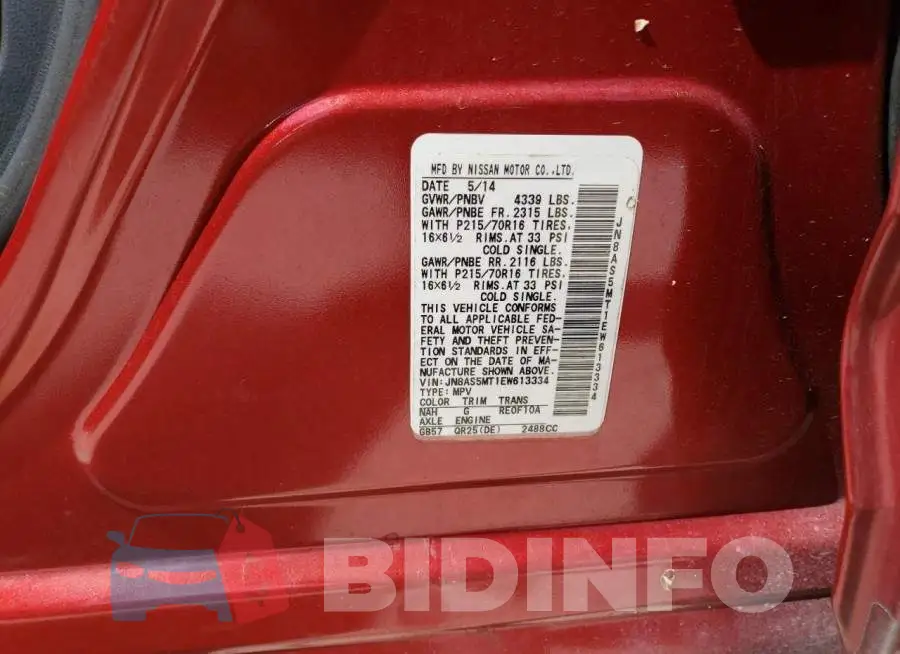 JN8AS5MT1EW613334 Photo# 13