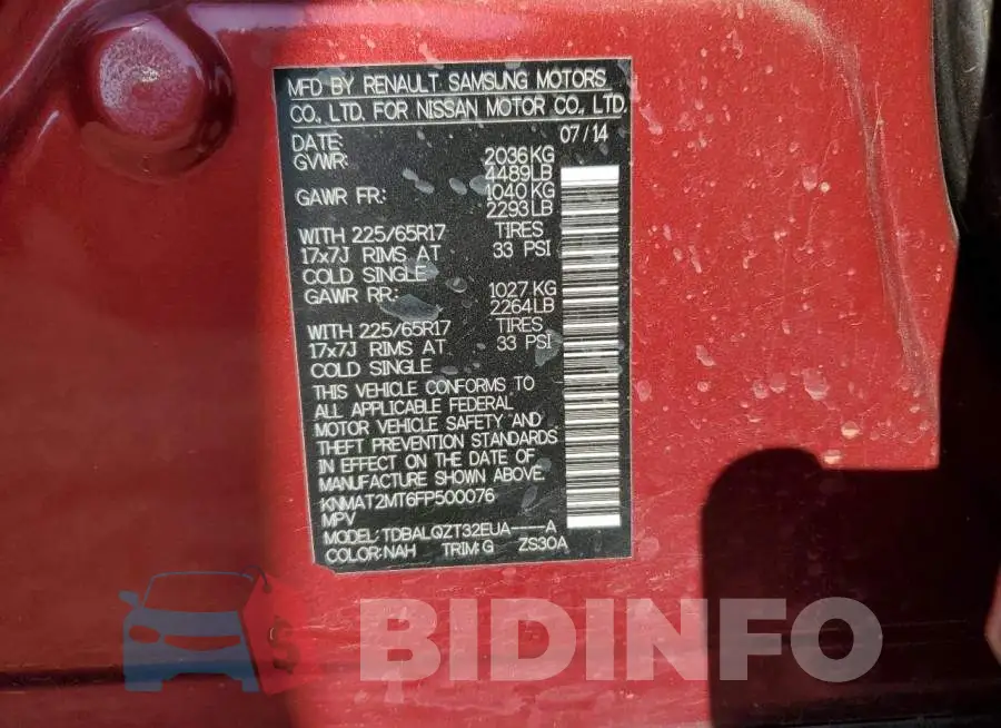 KNMAT2MT6FP500076 Photo# 14