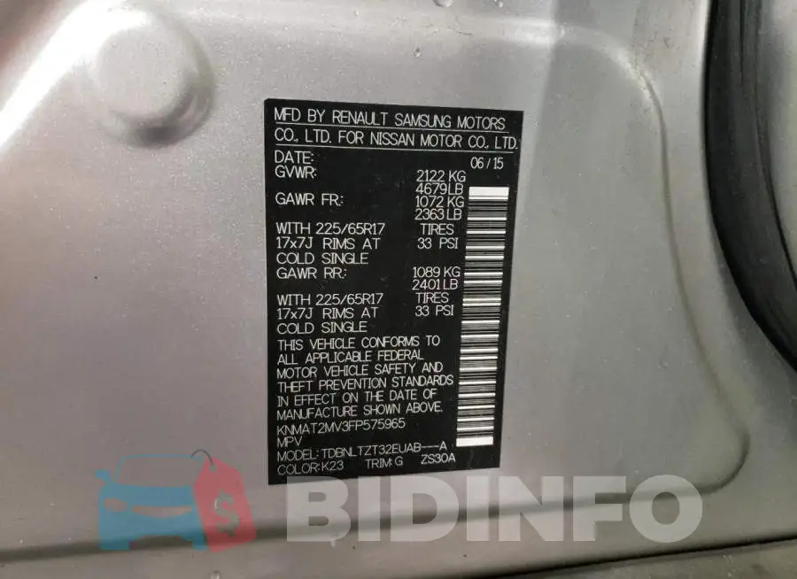 KNMAT2MV3FP575965 Photo# 13