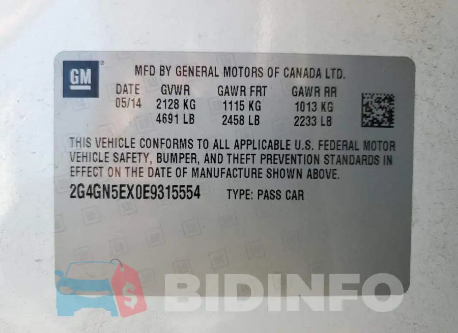 2G4GN5EX0E9315554 Photo# 12