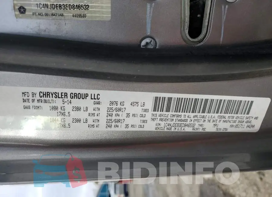 1C4NJDEB3ED846532 Photo# 12