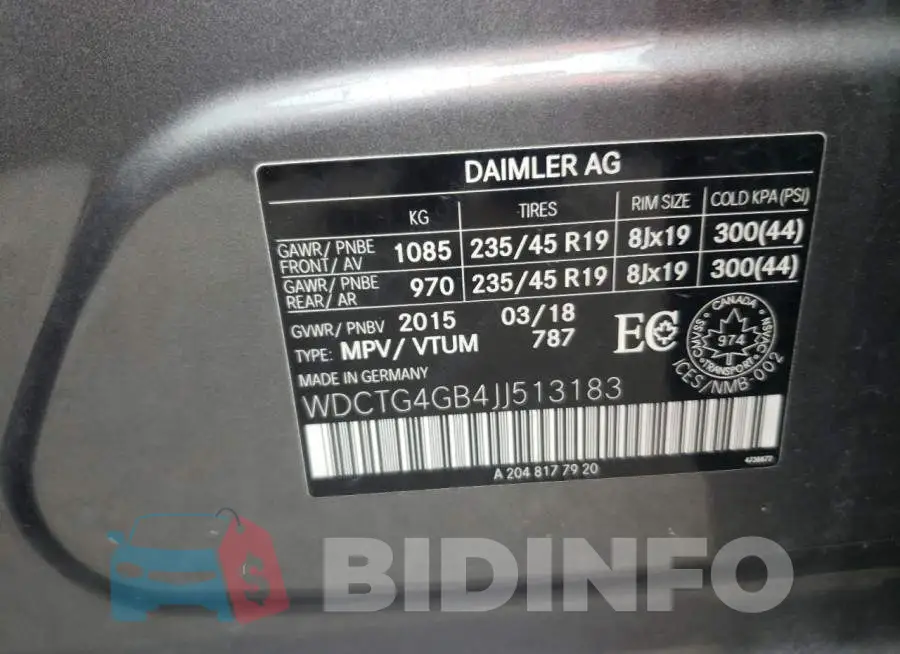 WDCTG4GB4JJ513183 Photo# 14