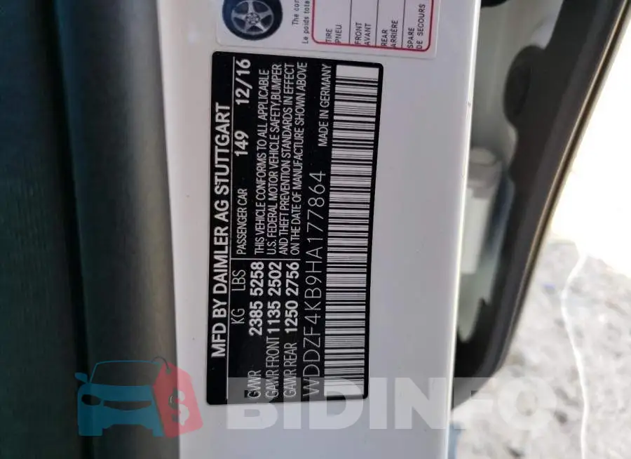 WDDZF4KB9HA177864 Photo# 12