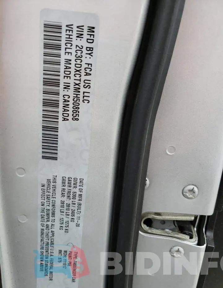 2C3CDXCTXMH508658 Photo# 13