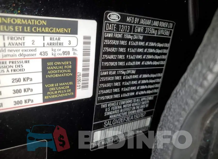 SALGV2EF3EA150767 Photo# 13
