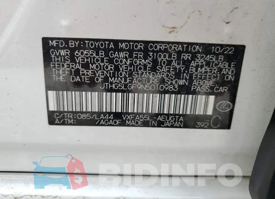 JTHG5LGF9N5010983 Photo# 12