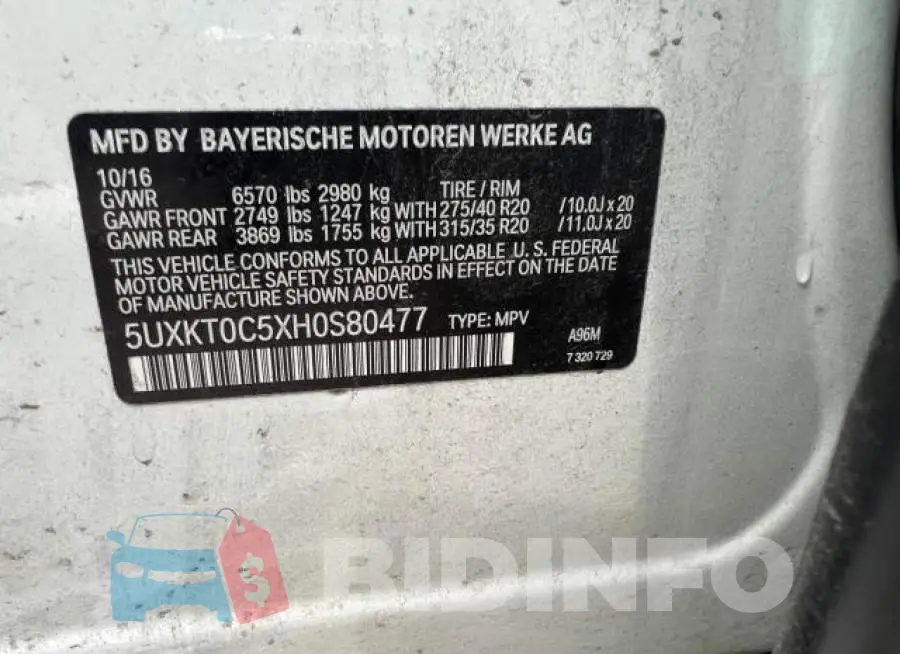 5UXKT0C5XH0S80477 Photo# 10