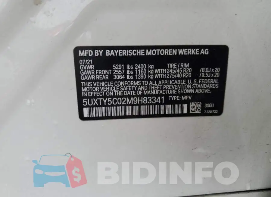 5UXTY5C02M9H83341 Photo# 13