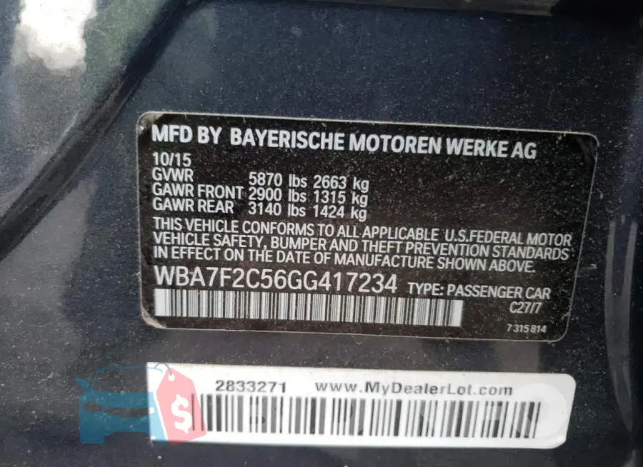 WBA7F2C56GG417234 Photo# 12