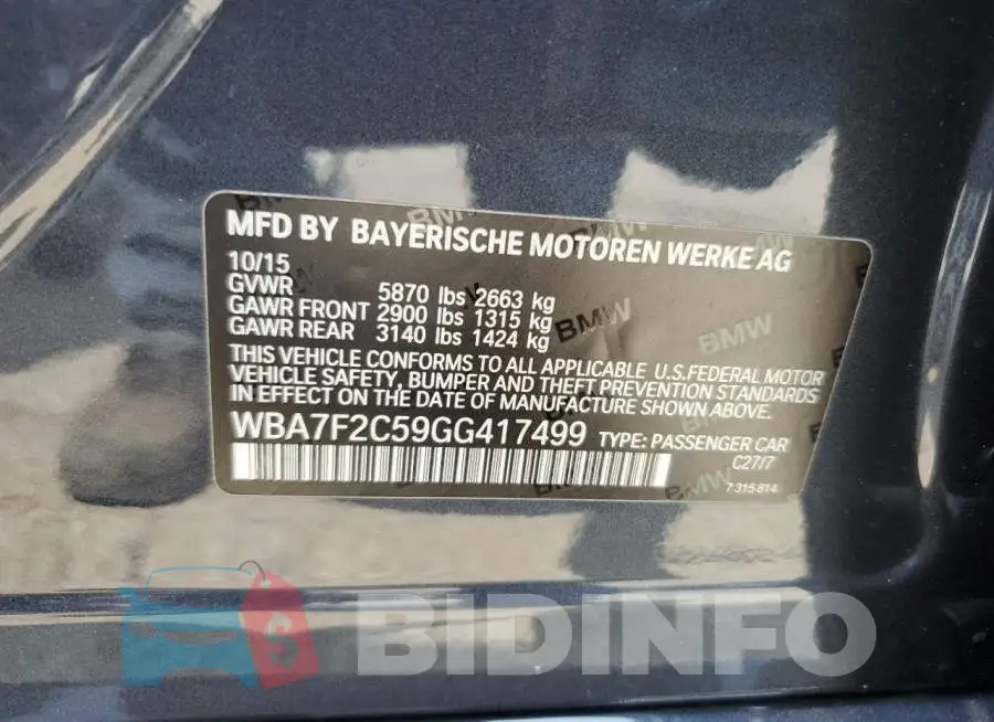 WBA7F2C59GG417499 Photo# 12