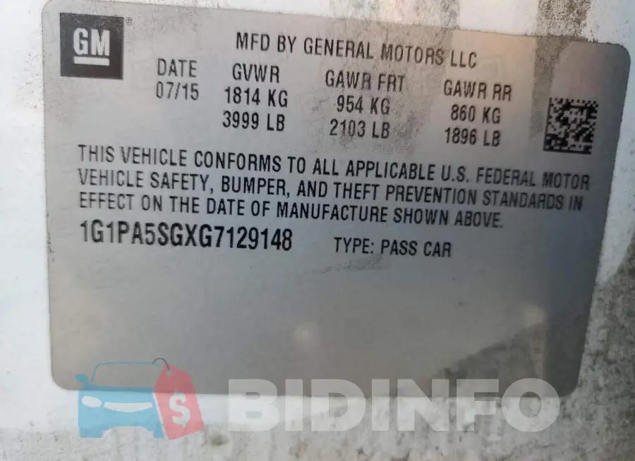 1G1PA5SGXG7129148 Photo# 13