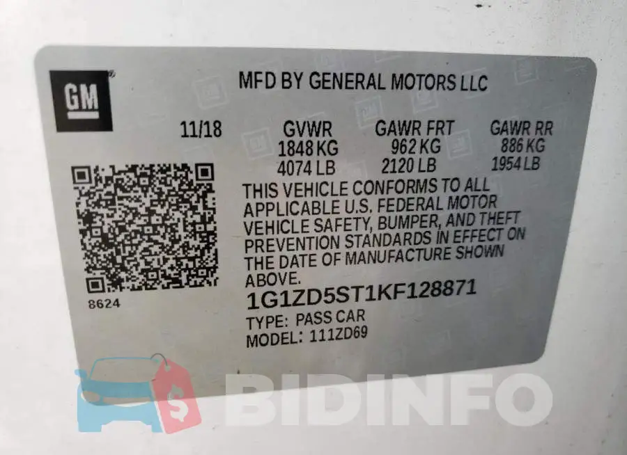 1G1ZD5ST1KF128871 Photo# 13