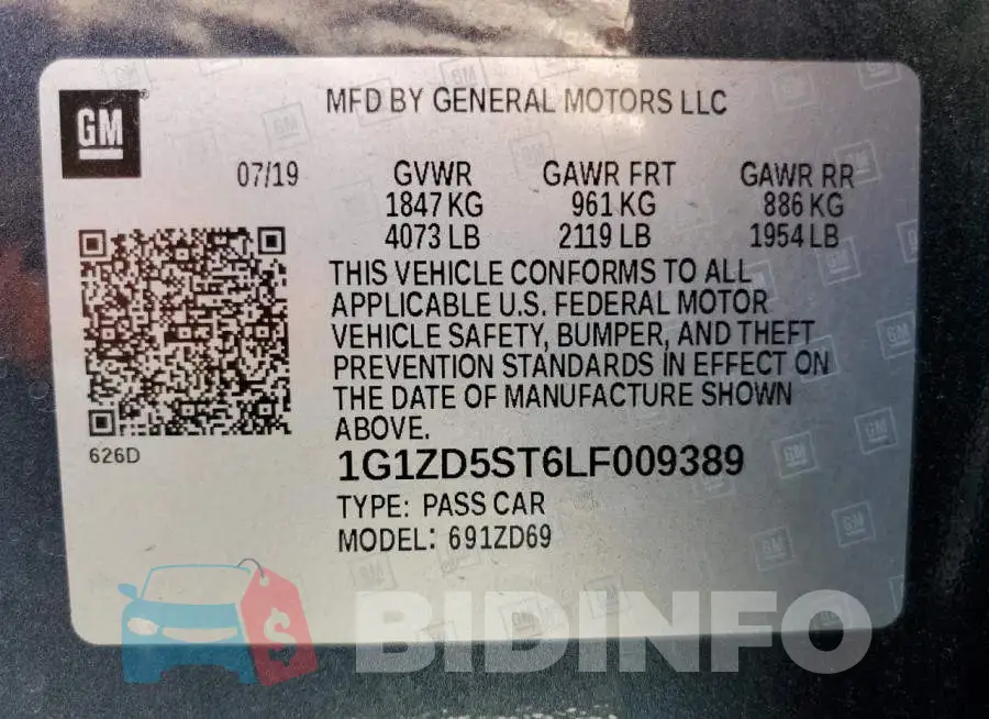 1G1ZD5ST6LF009389 Photo# 12
