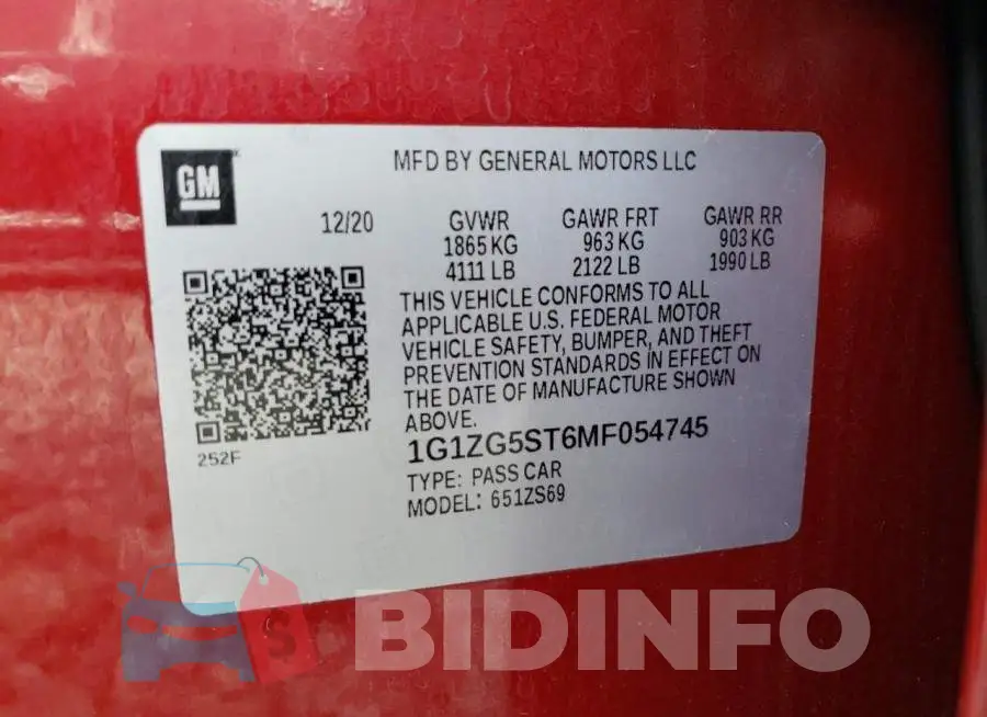 1G1ZG5ST6MF054745 Photo# 12