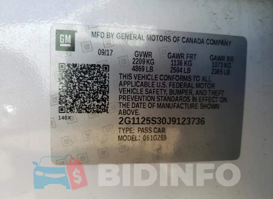 2G1125S30J9123736 Photo# 12