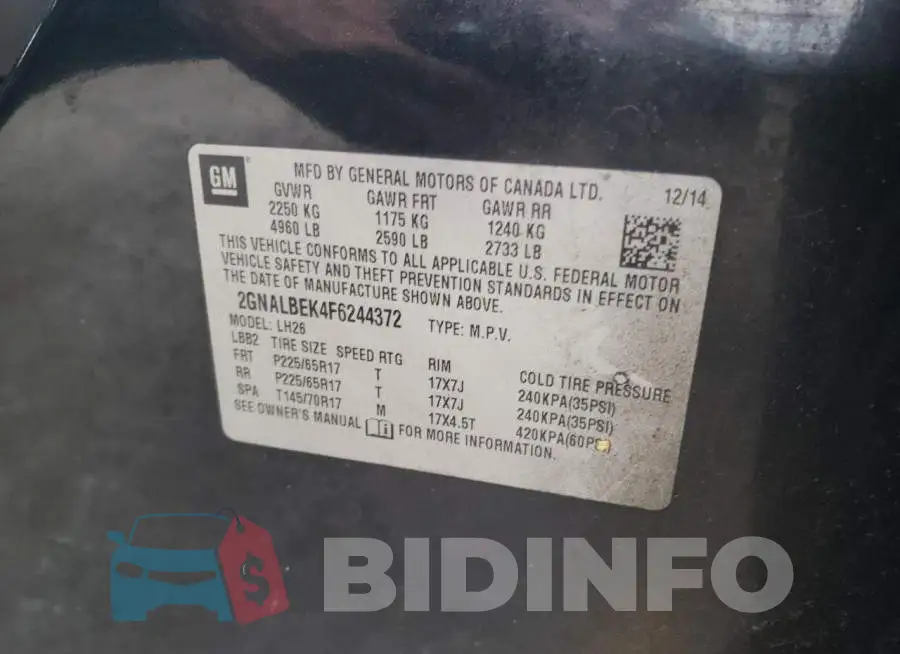2GNALBEK4F6244372 Photo# 14