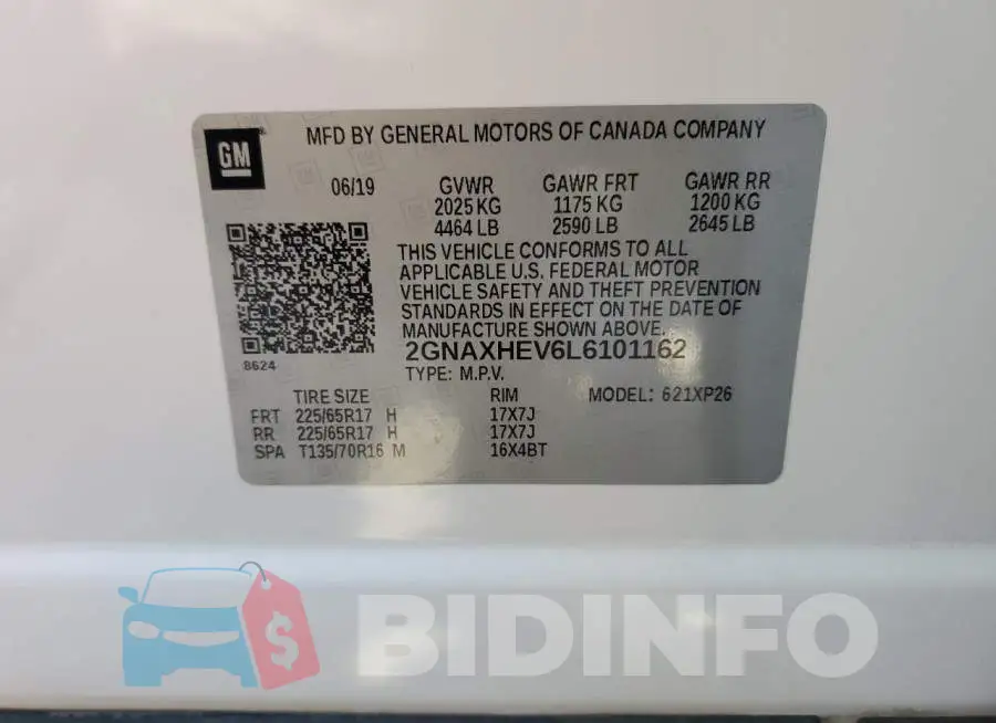 2GNAXHEV6L6101162 Photo# 12