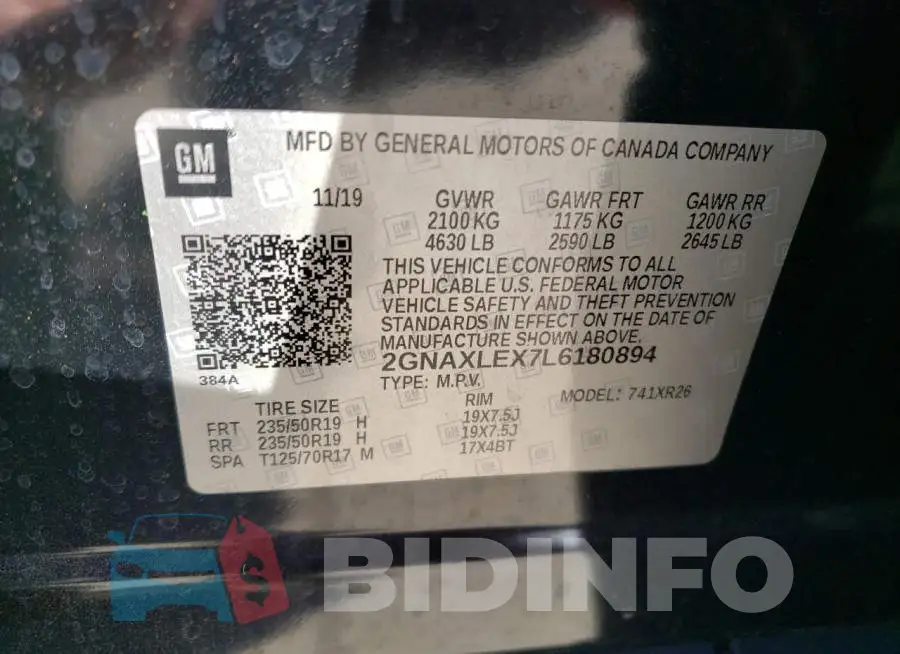 2GNAXLEX7L6180894 Photo# 13
