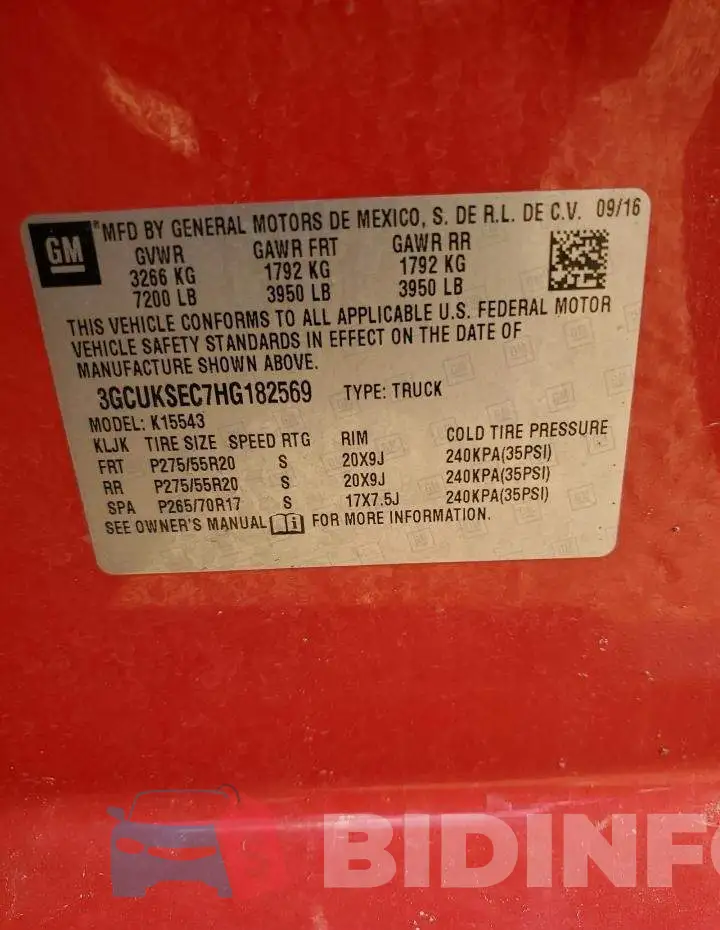 3GCUKSEC7HG182569 Photo# 12