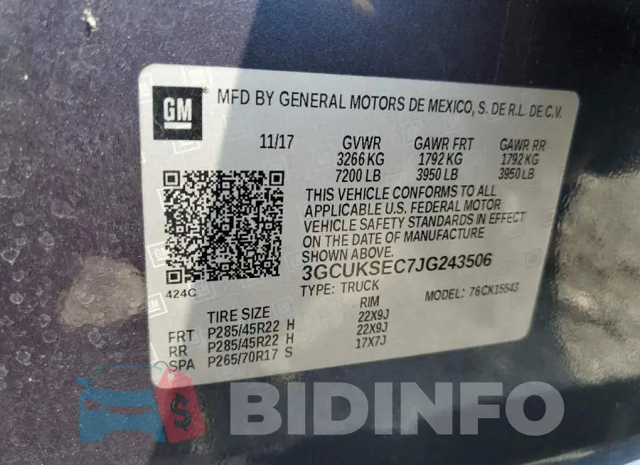 3GCUKSEC7JG243506 Photo# 12