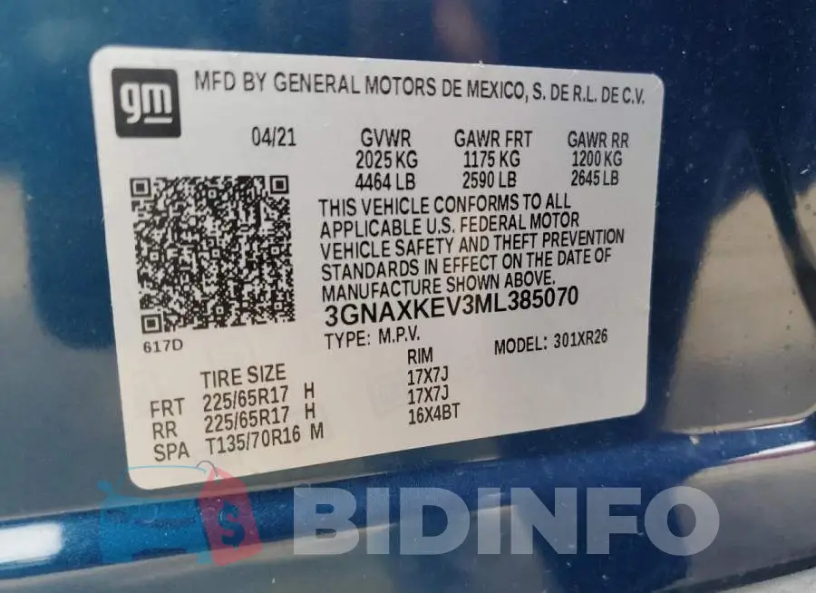 3GNAXKEV3ML385070 Photo# 13