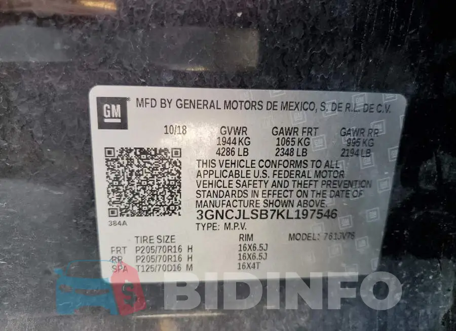 3GNCJLSB7KL197546 Photo# 14