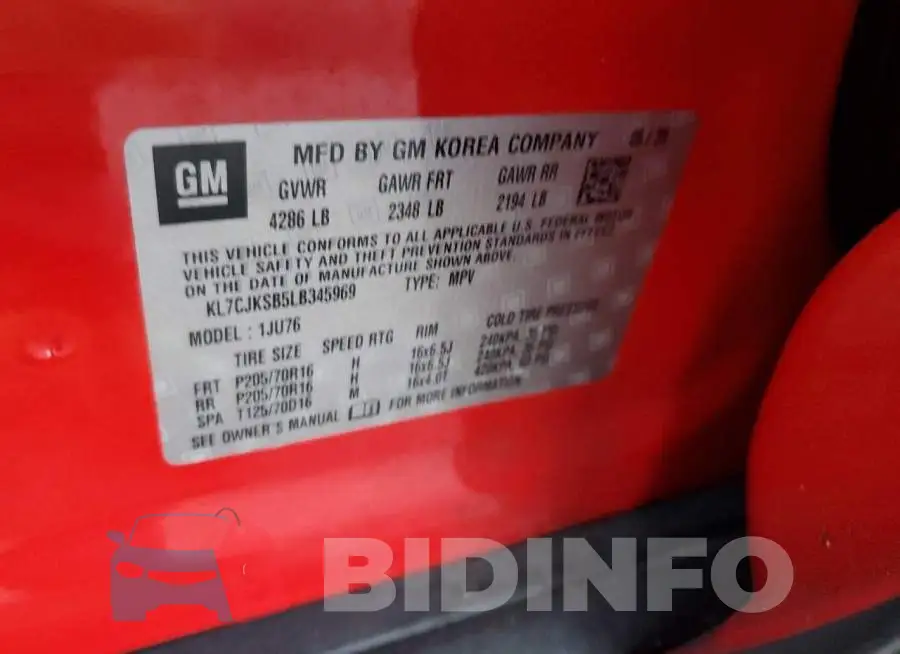 KL7CJKSB5LB345969 Photo# 13
