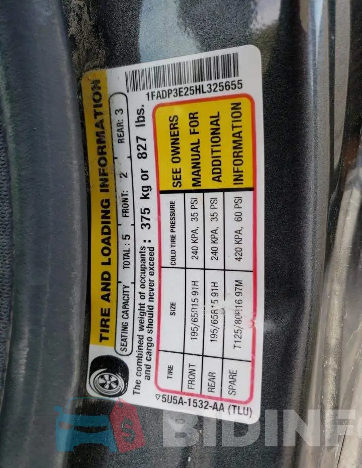 1FADP3E25HL325655 Photo# 12