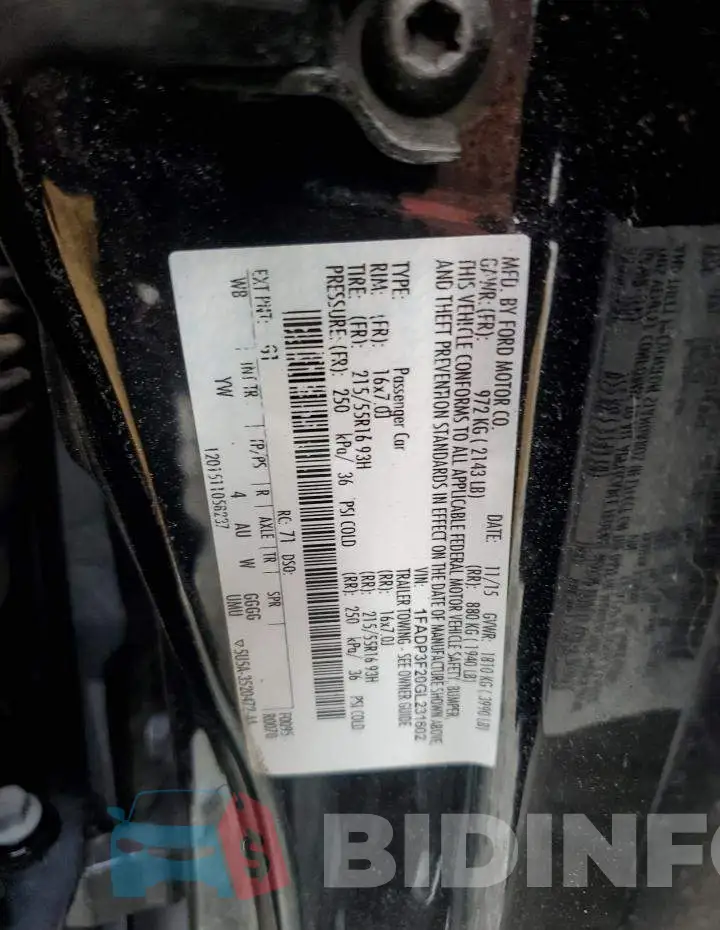 1FADP3F20GL231602 Photo# 12