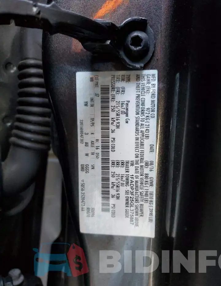 1FADP3F25GL375887 Photo# 12