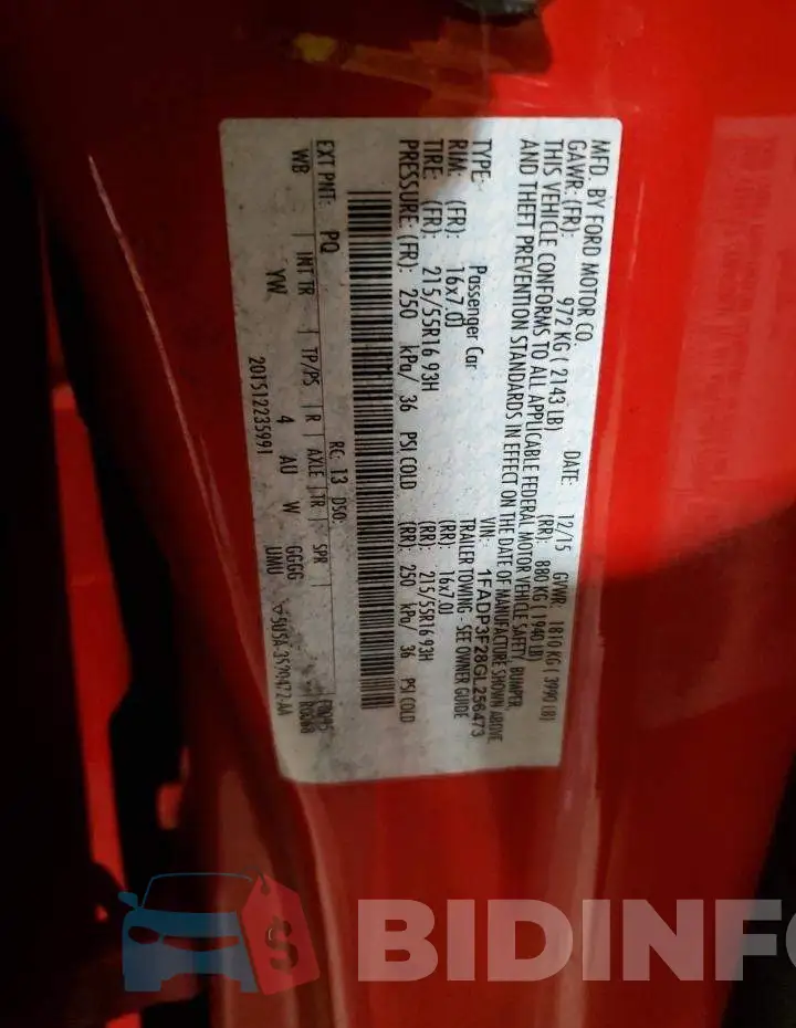 1FADP3F28GL256473 Photo# 12